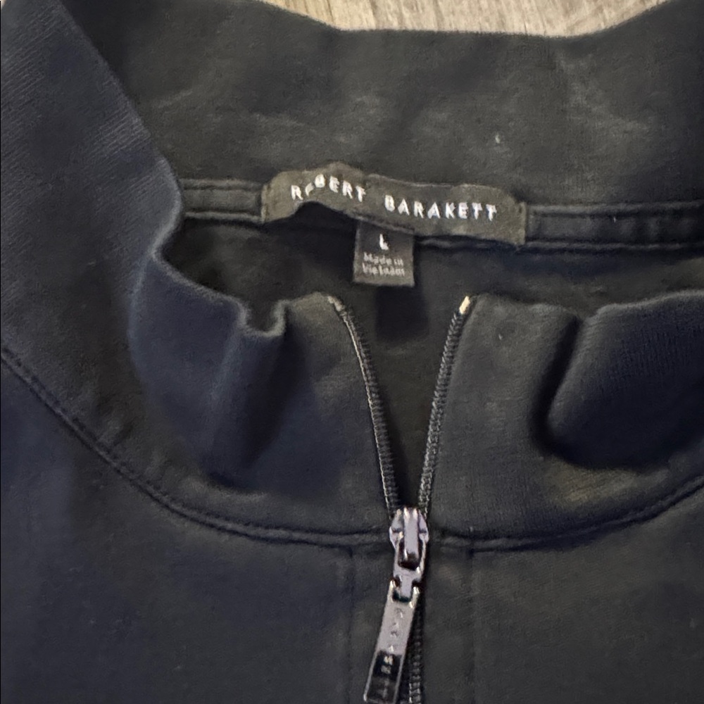 Robert Barakett large 1/4 Zip Pullover shirt top men’s $125 black long sleeve - Picture 3 of 9